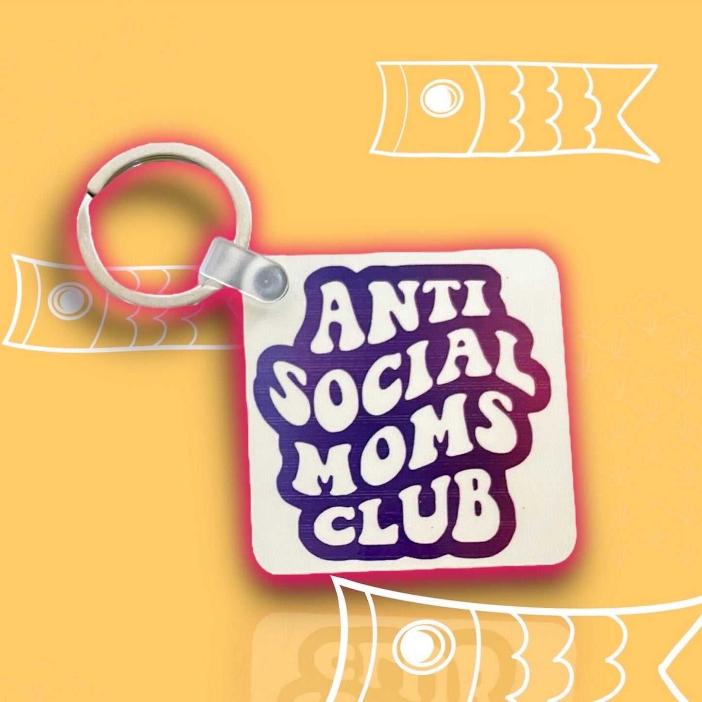 Antisocial mom keychain, mom gift, antisocial mom, gift for her, birthday gift, mom club, bad moms club, mothers gift, keychain, mom
