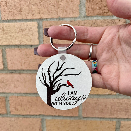 Cardinal Keychain, cardinal, always with you, memorial gift, remembrance, always with you gift, sympathy, red cardinal