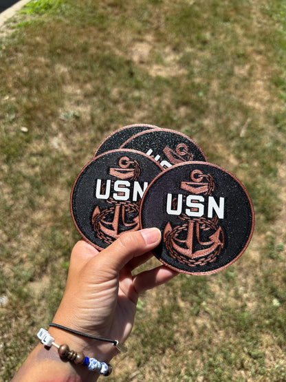 USN CPO Anchor Coaster Set