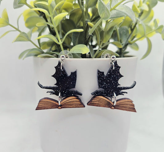 Dragon Book Earrings