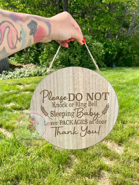 Sleeping Baby Door Sign, Do not disturb, new baby, sleeping baby sign, door sign, baby shower gift, gift for new mom, gift for mom
