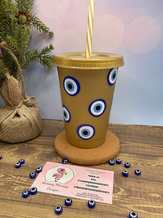 Evil Eye Tumbler | Mal de Ojo| Custom Tumbler | Protect your energy cold cup | Personalized Gift