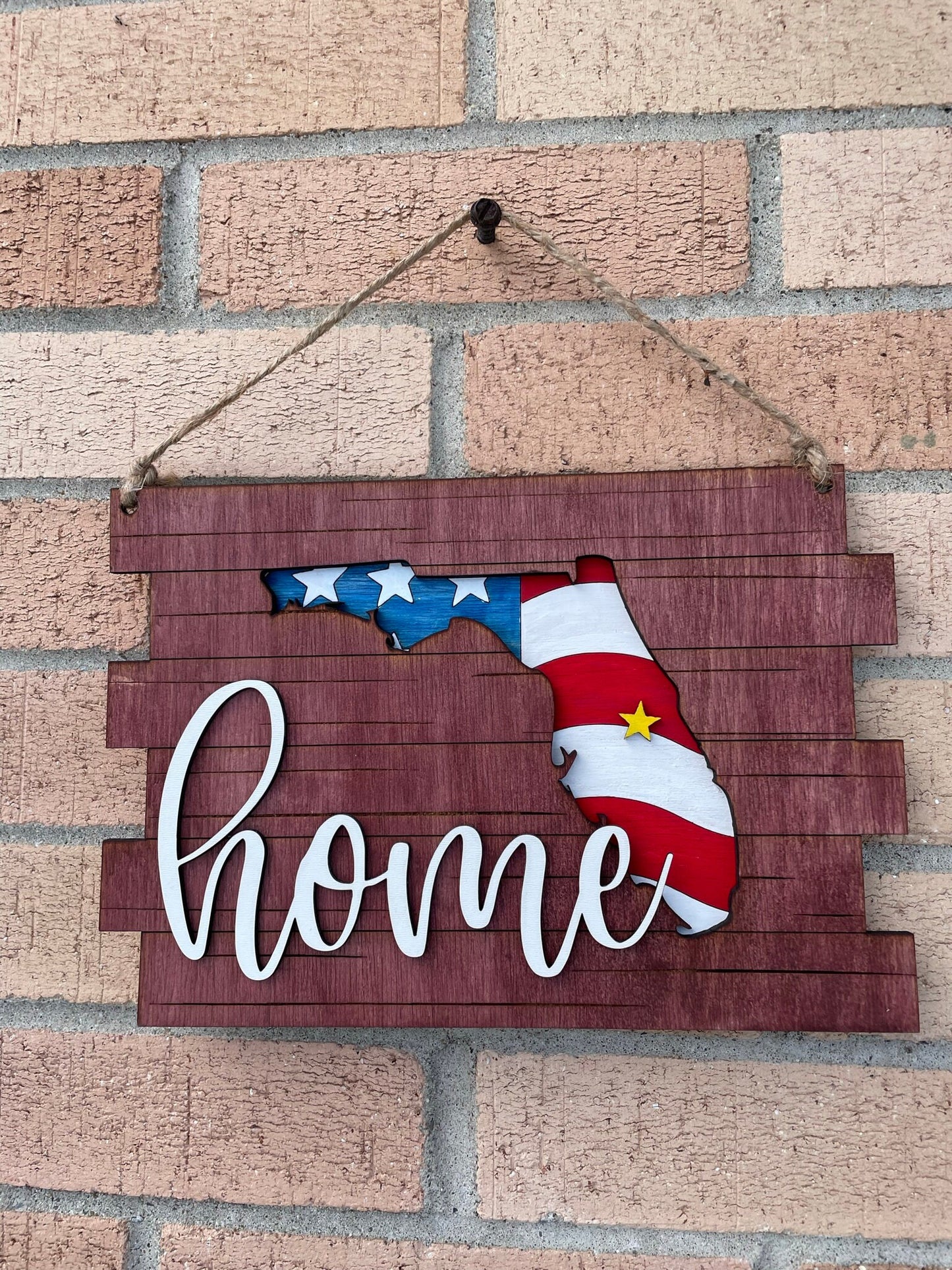 State sign, wood home sign, home flag, wooden sign, door hanger, wall sign, home decor, gift for the home, gift for them, military sign