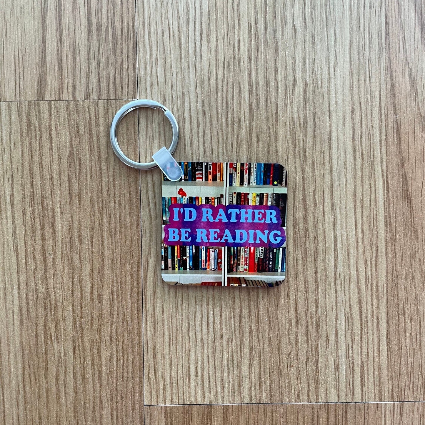 Reading keychain, I’d rather be reading, reader gift, bookshelf keychain, booktok, reading gift, gift for her, birthday gift