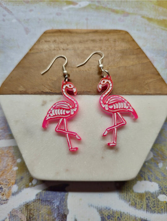 Pink Animal Skeleton earrings, Pink Halloween earrings, fun earrings, animal jewelry, skeleton jewelry, pink earrings, Halloween earrings