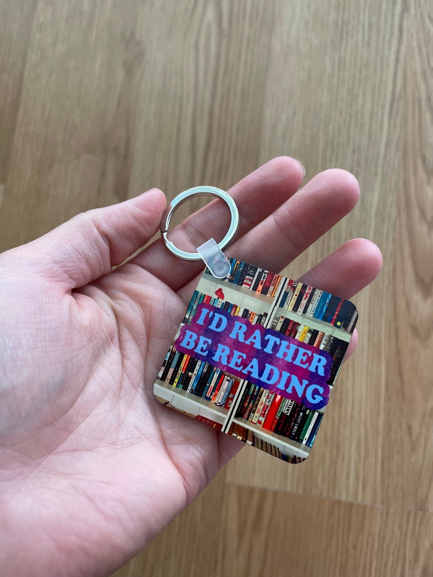 Reading keychain, I’d rather be reading, reader gift, bookshelf keychain, booktok, reading gift, gift for her, birthday gift
