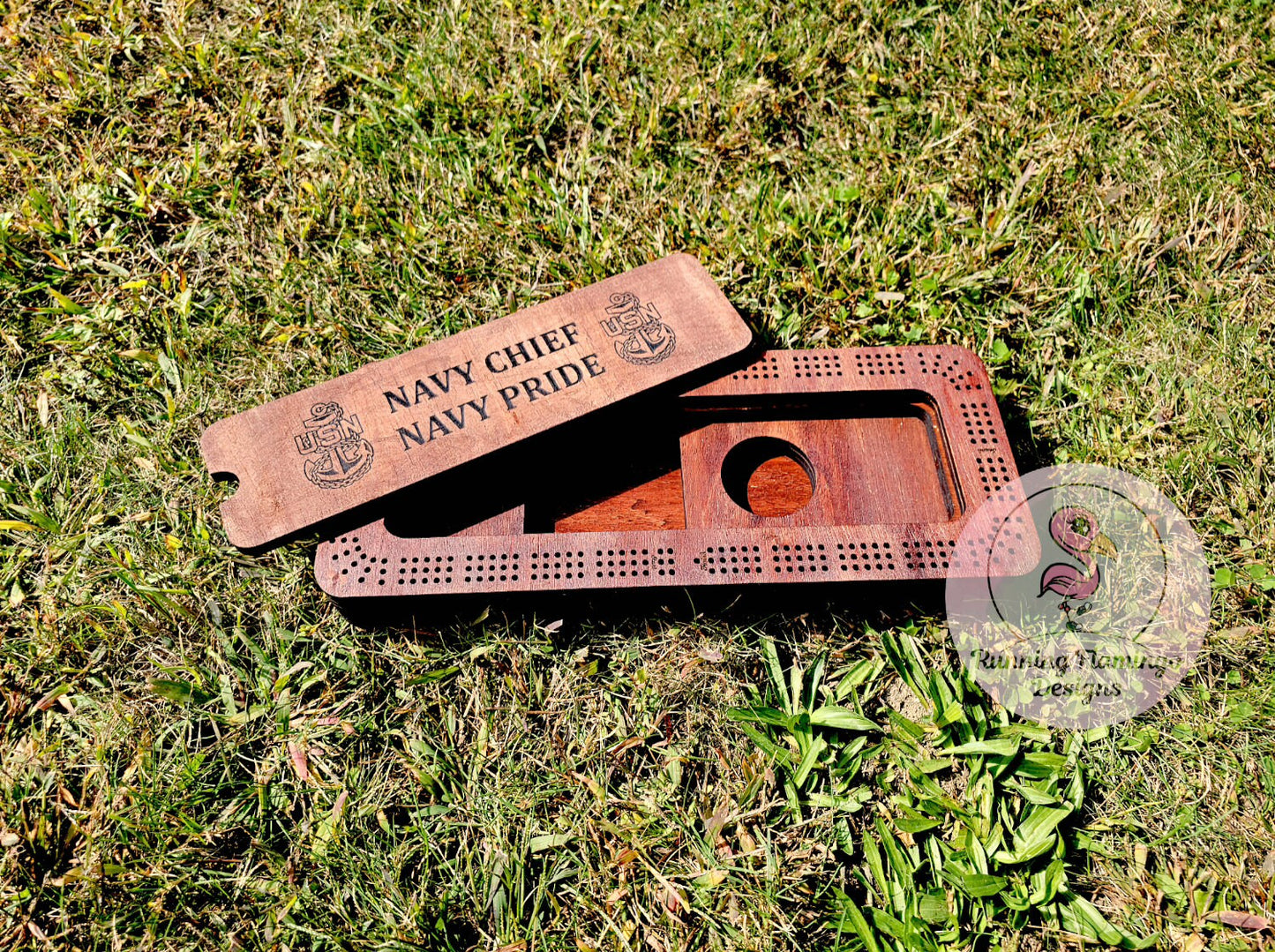 Cribbage board, navy chief gift, chief season, navy chief, military gift, engraved cribbage,wood cribbage board,navy pride,gift for military